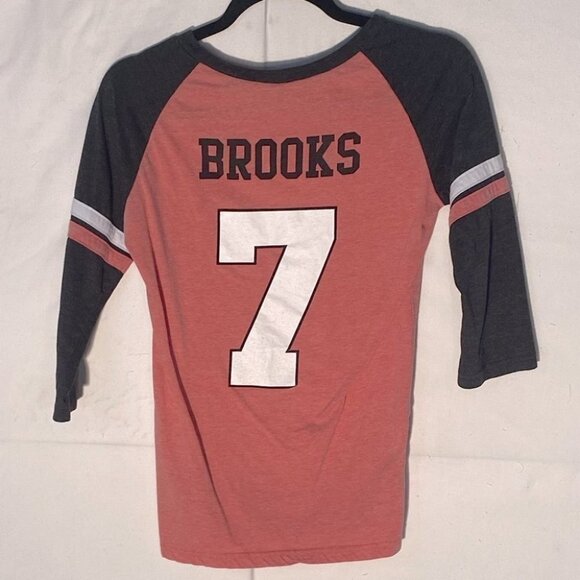 5/$25 GARTH Brooks World Tour Pink Charcoal Grey 3/4 Sleeve Henley T Shirt - Picture 2 of 12